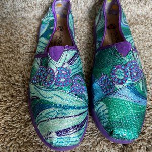 Lil BOBS by Skechers Textile Multicolor Flats.